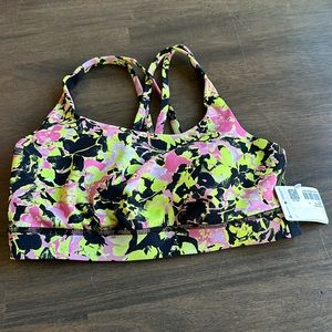 NWT LULULEMON Energy Bra - SIZE 6 - NEON FLORAL pattern